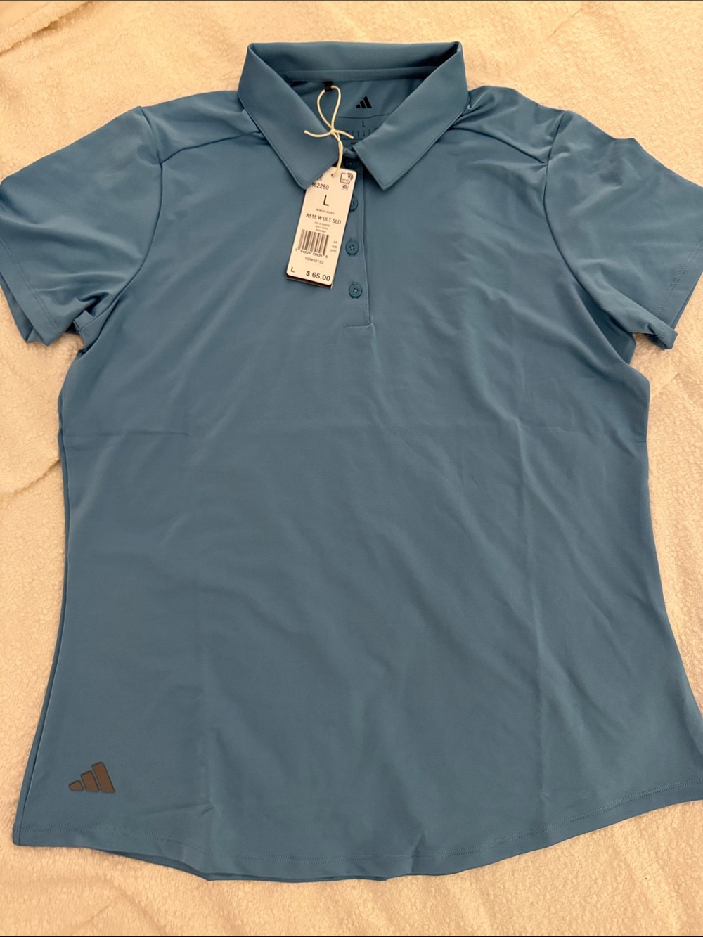 adidas Light Blue Women's Short-Sleeve Polo Shirt